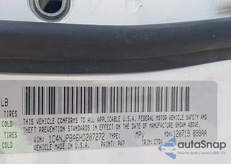 2017 Jeep Patriot Sport Fwd z USA, uszkodzony, nr VIN 1C4NJPBA6HD207272